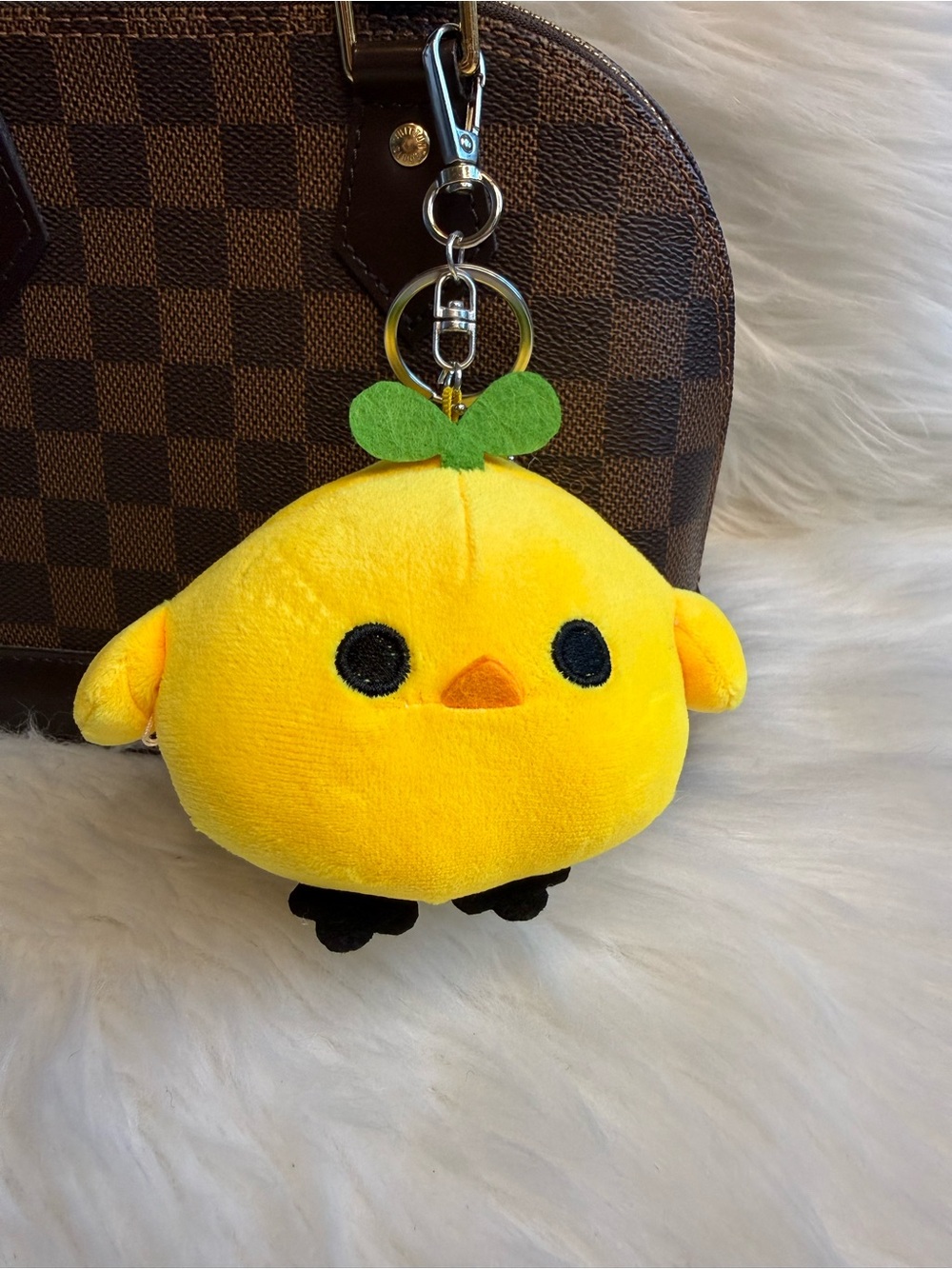 Yellow Plush Chick Keychain Bag Charm